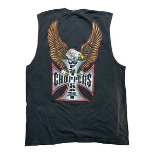 West Coast Choppers Jesse James Eagle Iron Cross Sleeveless Muscle Tee Black XL
